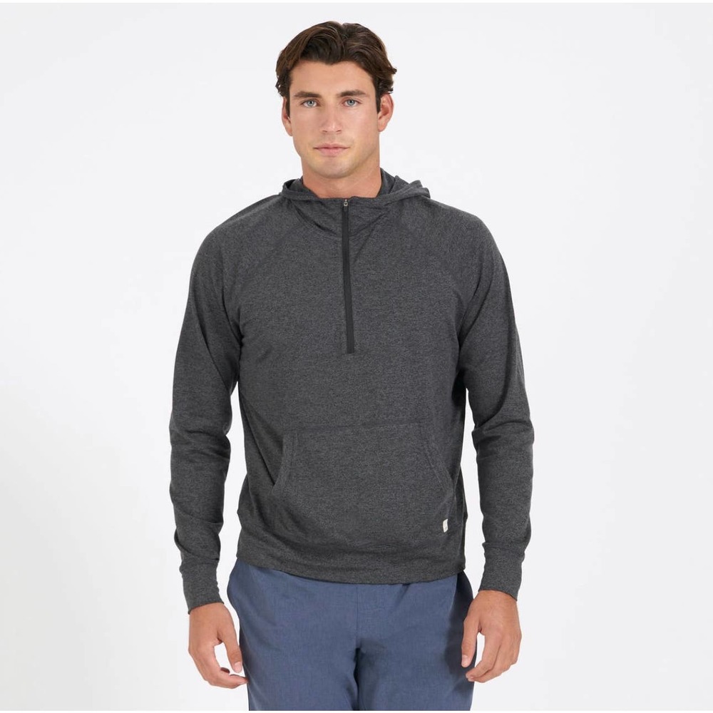 Vuori Ponto Performance Half Zip Hoodie - Charcoal - Size L